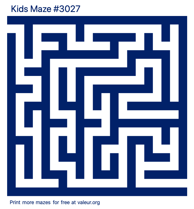 Free Printable Kids Maze number 3027