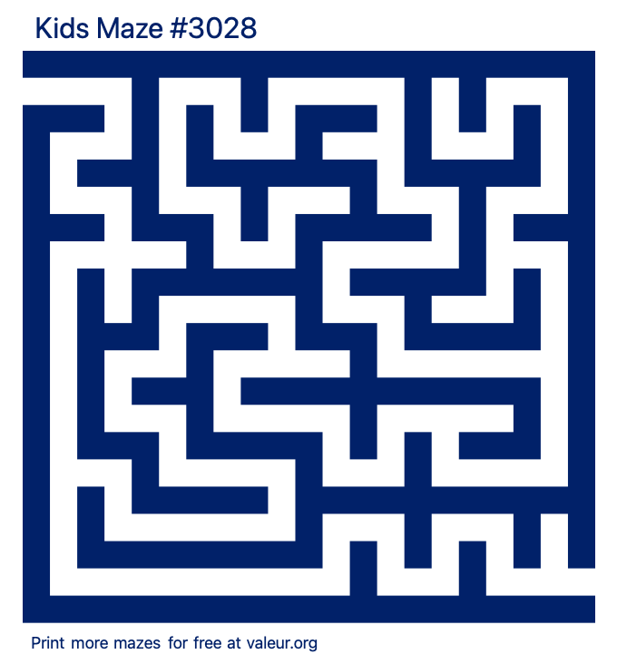 Free Printable Kids Maze number 3028