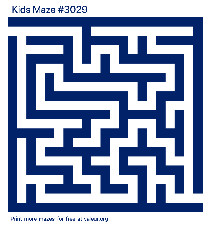 Free Printable Kids Maze number 3029