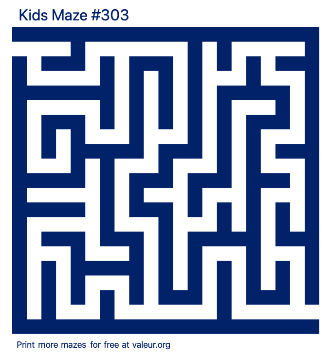 Free Printable Kids Maze number 303