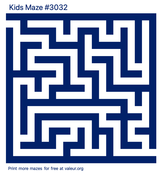 Free Printable Kids Maze number 3032