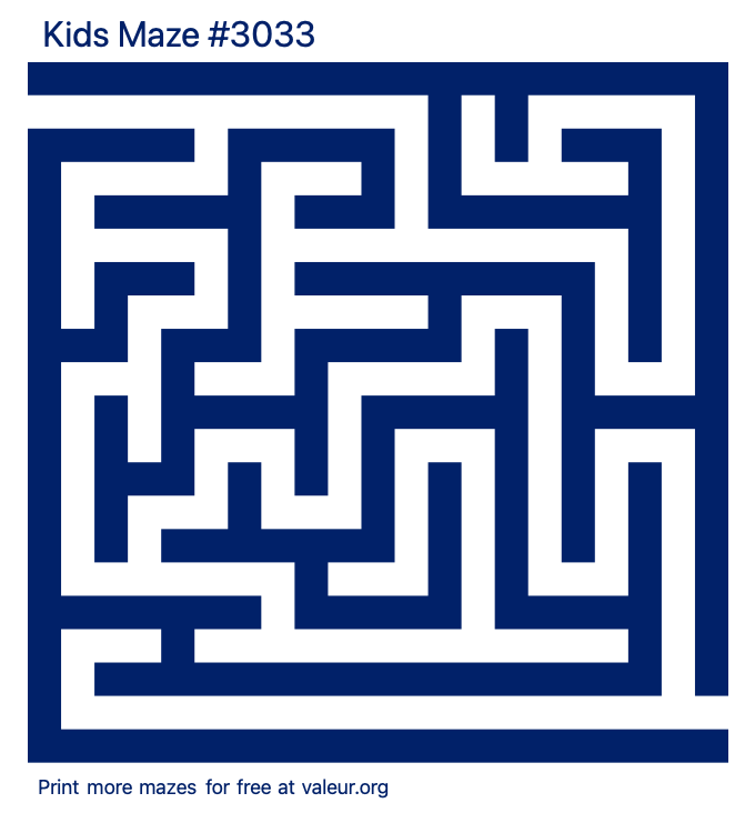 Free Printable Kids Maze number 3033