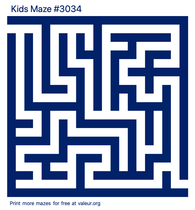 Free Printable Kids Maze number 3034