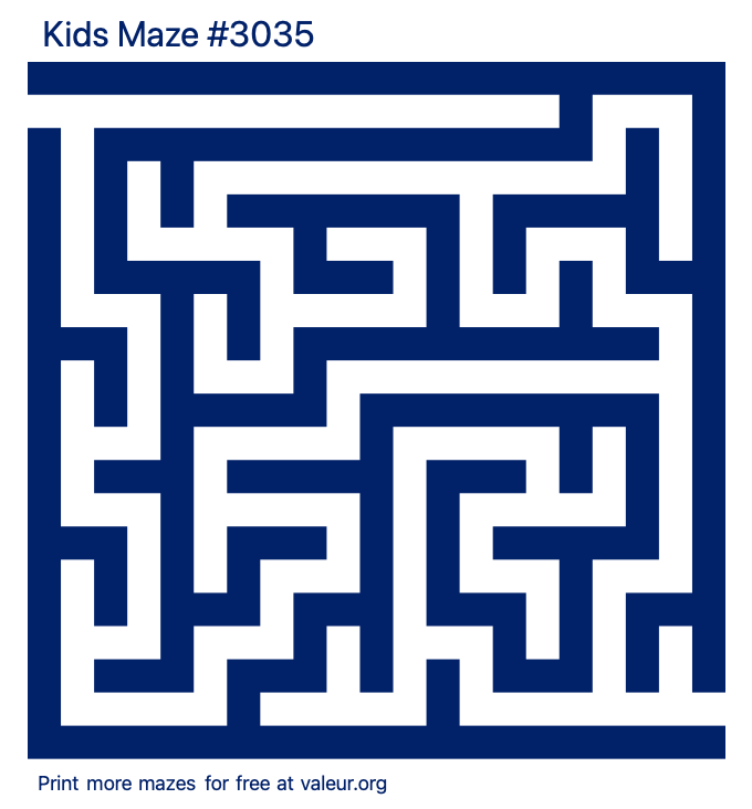 Free Printable Kids Maze number 3035