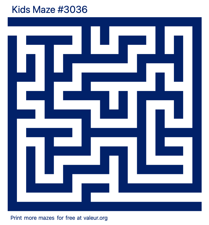 Free Printable Kids Maze number 3036