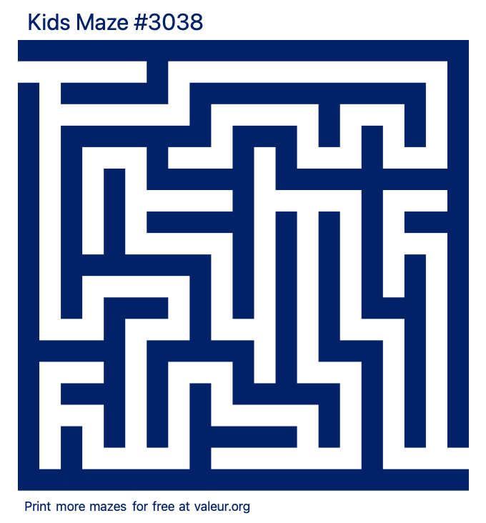 Free Printable Kids Maze number 3038