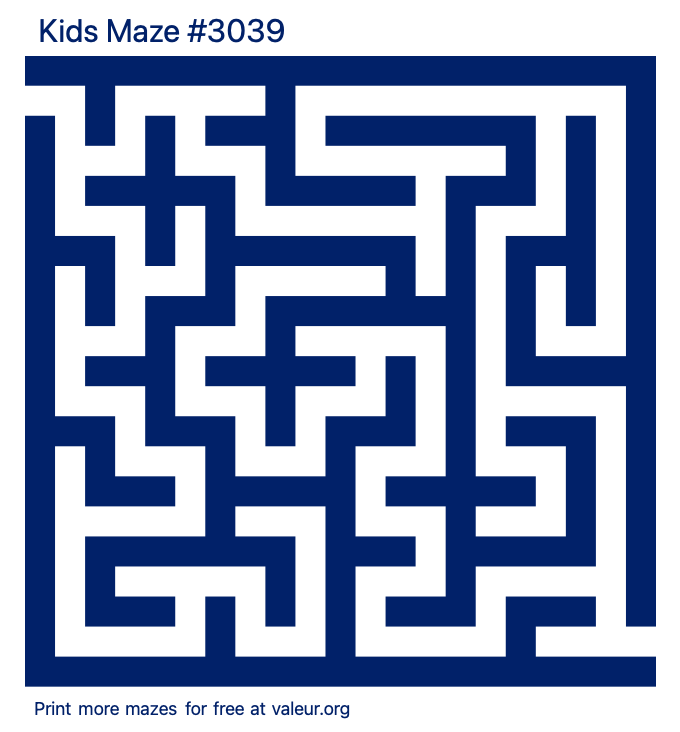 Free Printable Kids Maze number 3039