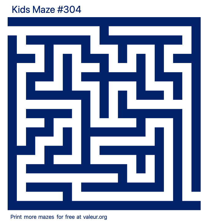 Free Printable Kids Maze number 304