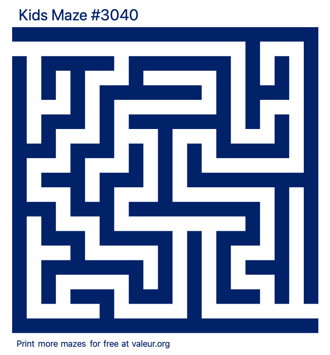 Free Printable Kids Maze number 3040