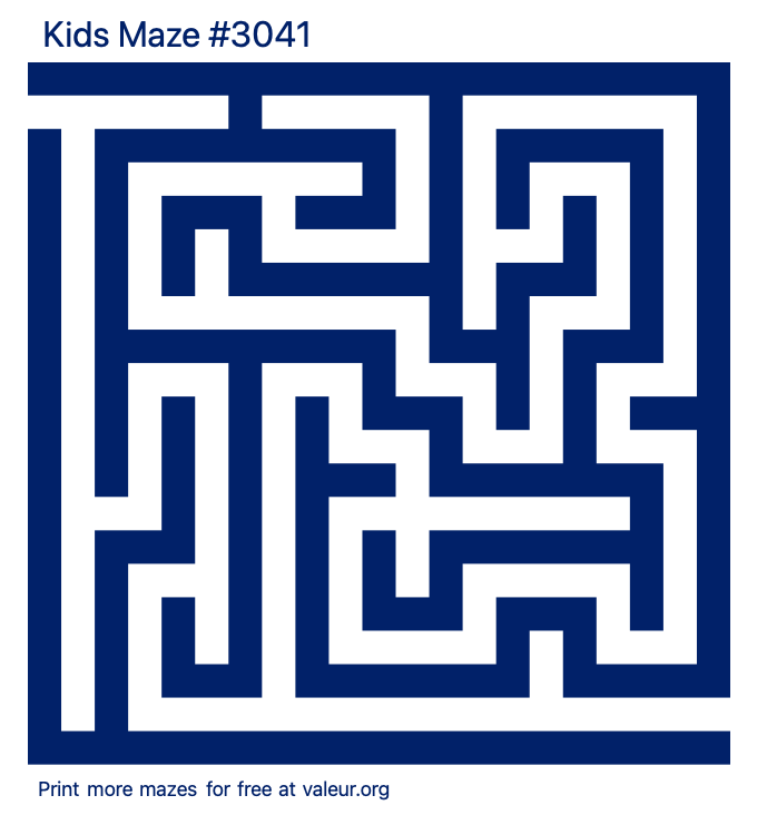 Free Printable Kids Maze number 3041