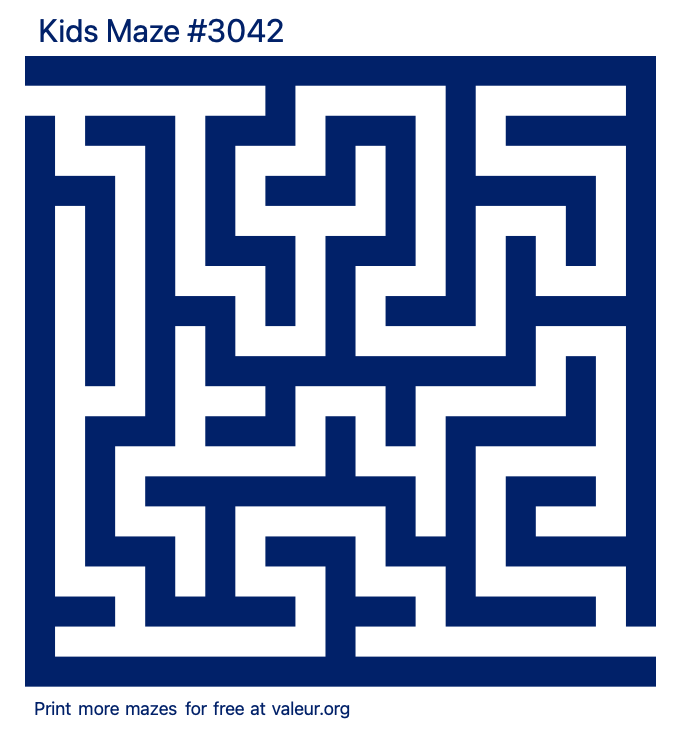 Free Printable Kids Maze number 3042