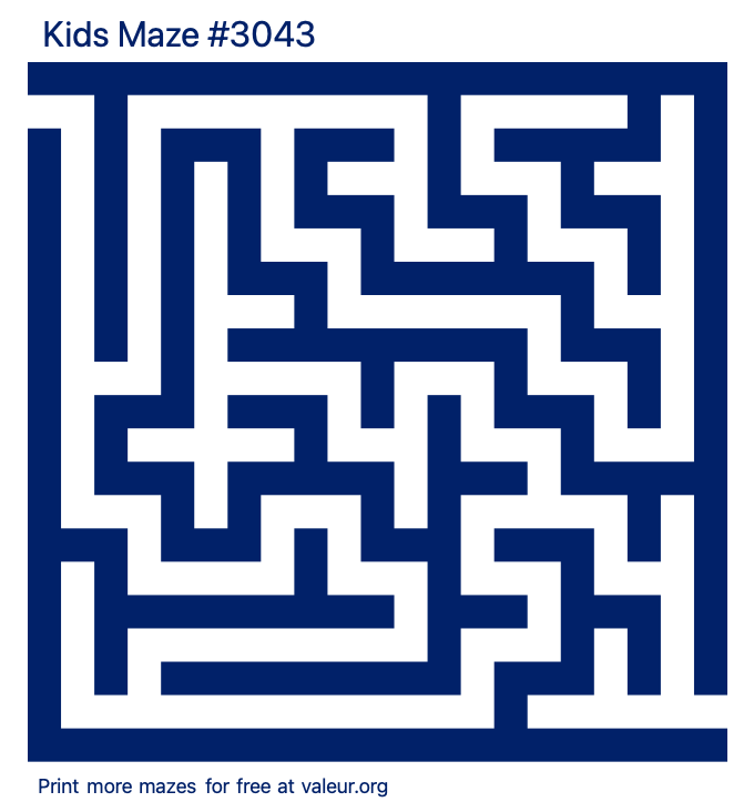 Free Printable Kids Maze number 3043