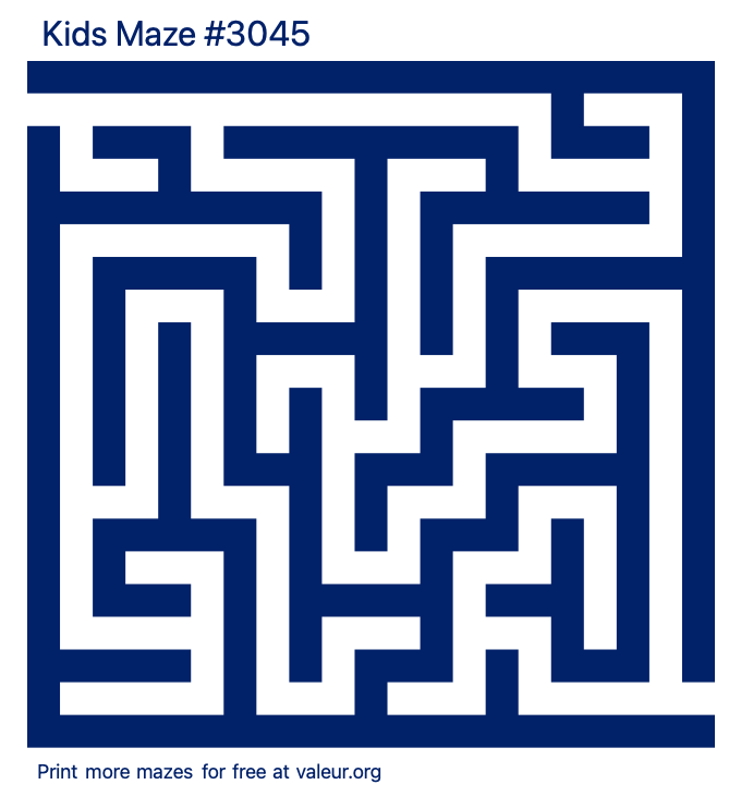 Free Printable Kids Maze number 3045