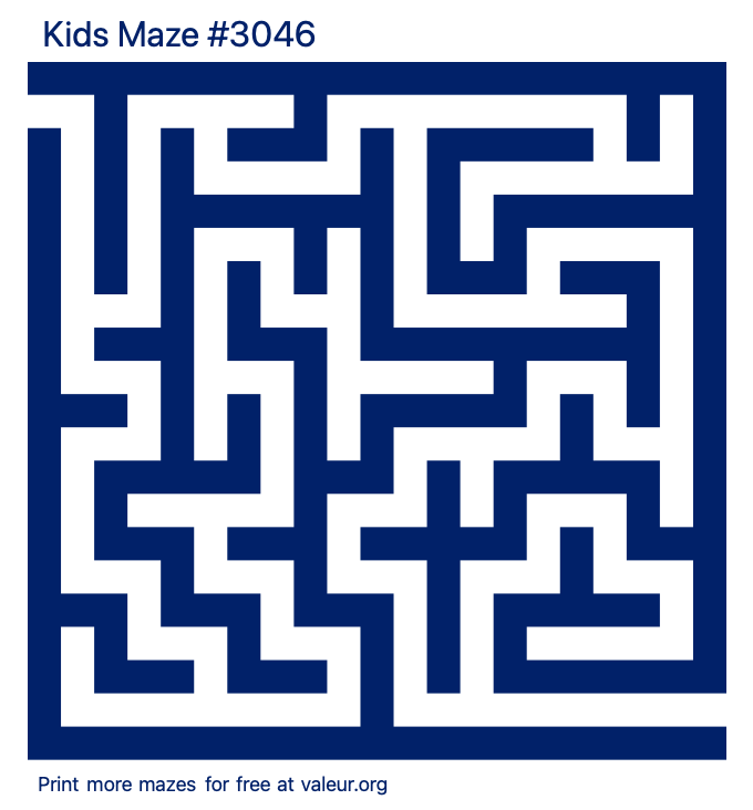 Free Printable Kids Maze number 3046