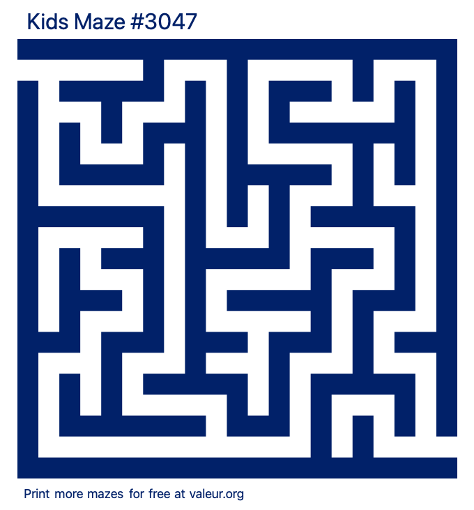 Free Printable Kids Maze number 3047