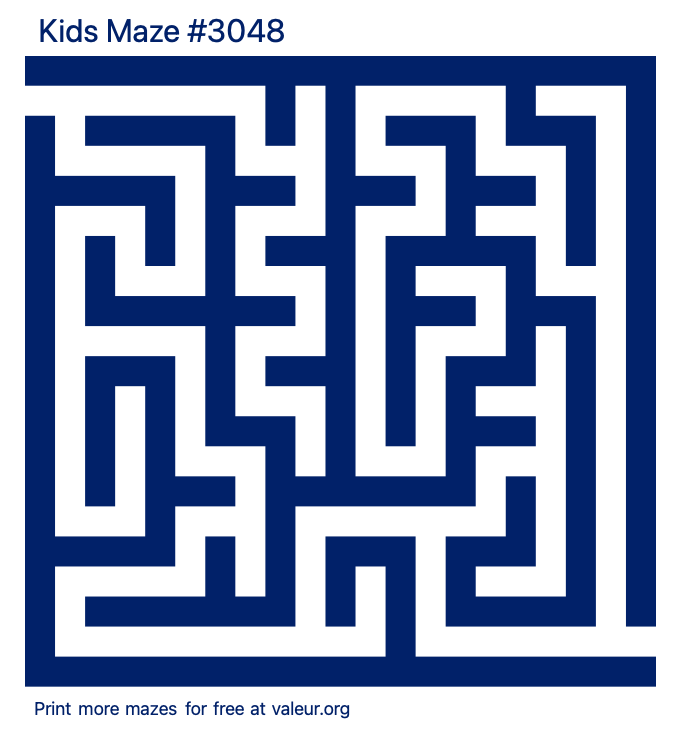 Free Printable Kids Maze number 3048