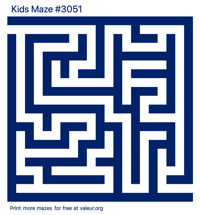 Free Printable Kids Maze number 3051