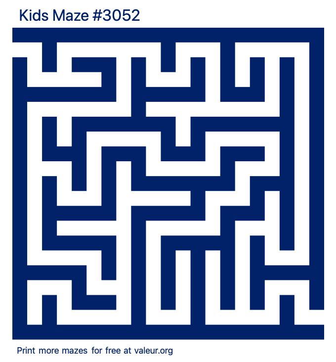 Free Printable Kids Maze number 3052