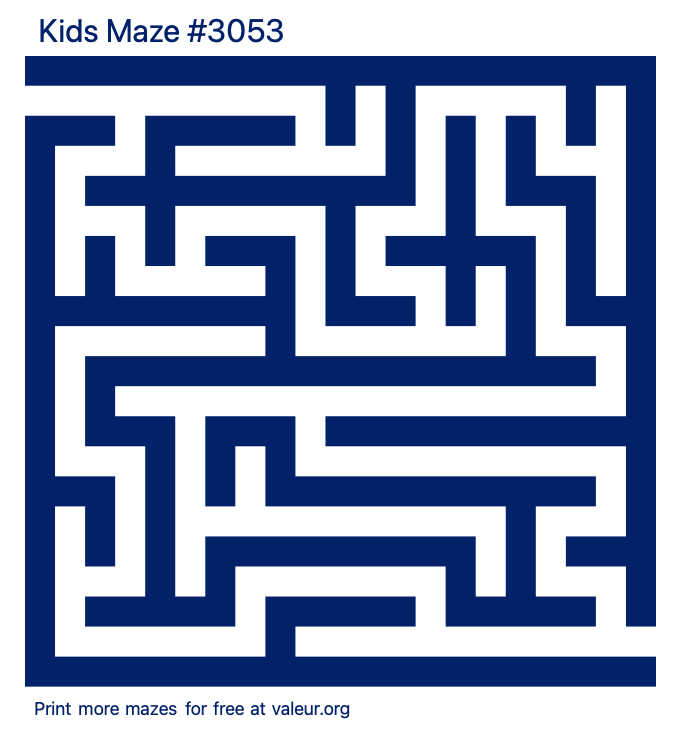 Free Printable Kids Maze number 3053