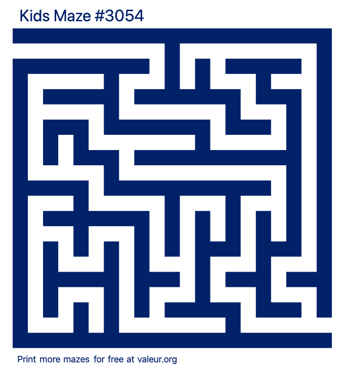 Free Printable Kids Maze number 3054