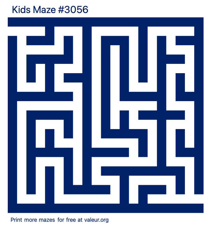 Free Printable Kids Maze number 3056