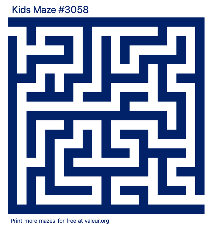 Free Printable Kids Maze number 3058