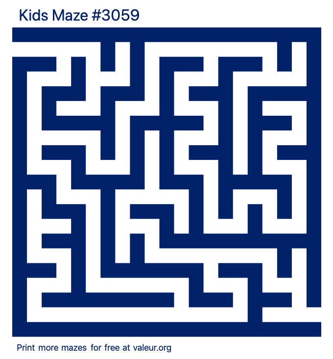 Free Printable Kids Maze number 3059