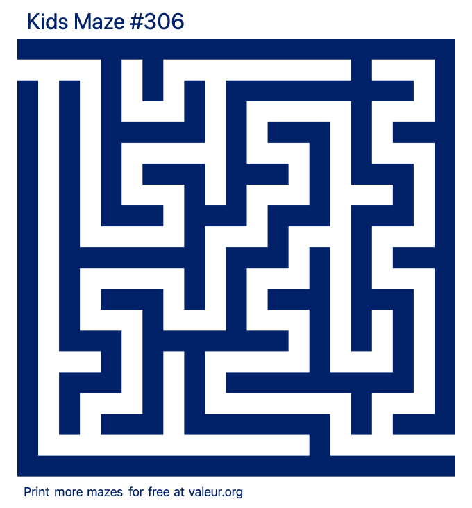 Free Printable Kids Maze number 306