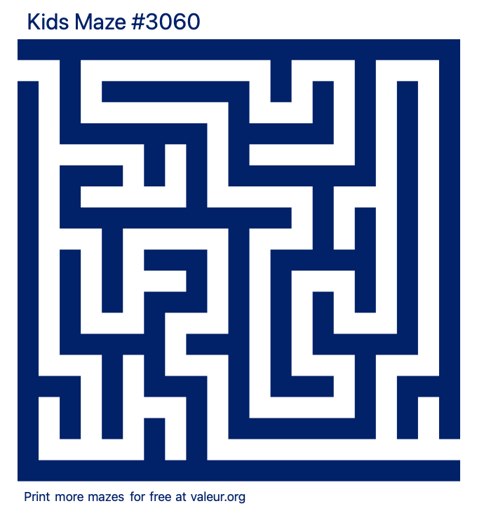 Free Printable Kids Maze number 3060