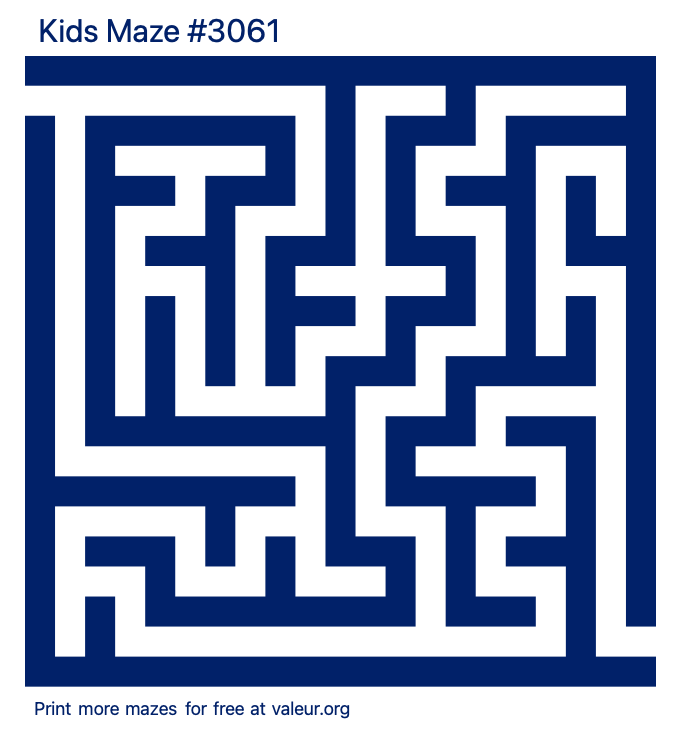 Free Printable Kids Maze number 3061