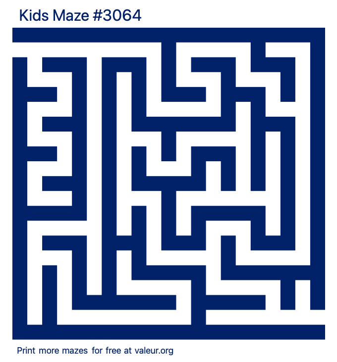 Free Printable Kids Maze number 3064