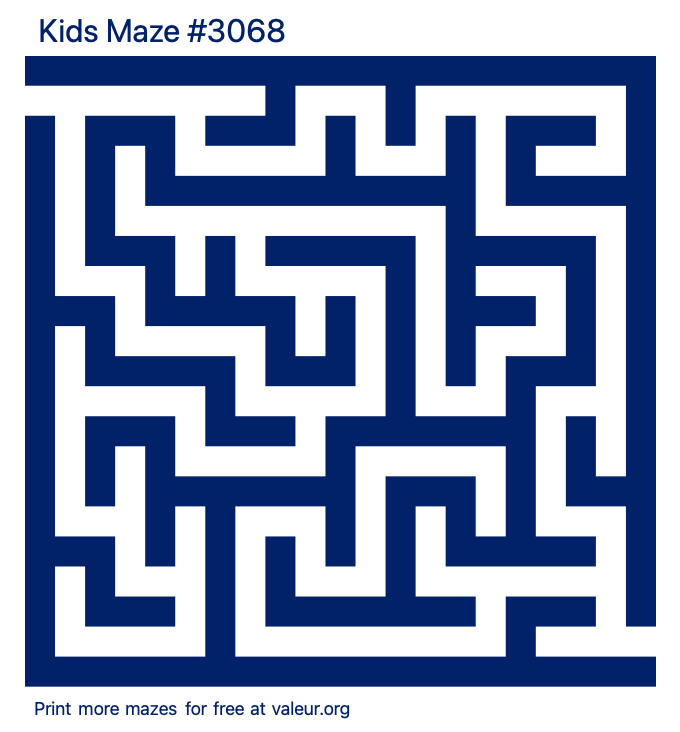 Free Printable Kids Maze number 3068