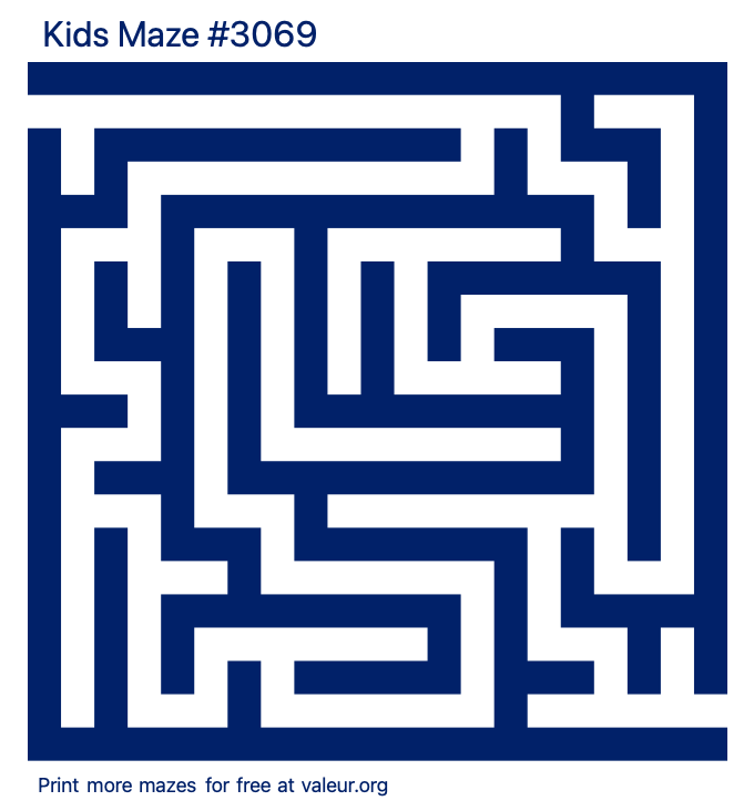 Free Printable Kids Maze number 3069