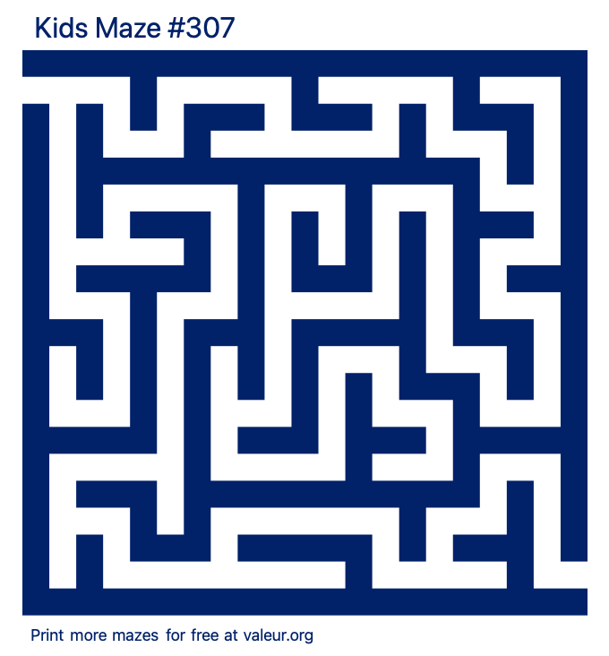 Free Printable Kids Maze number 307