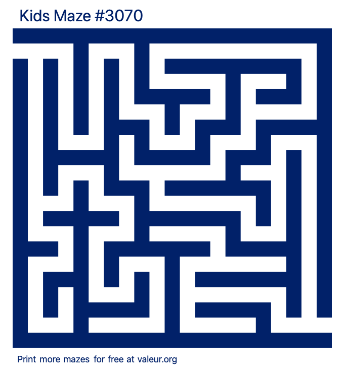 Free Printable Kids Maze number 3070