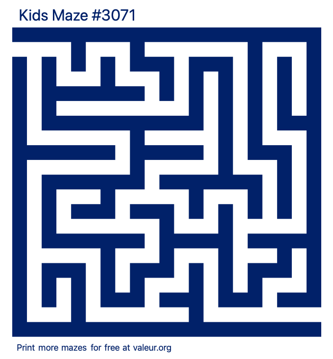 Free Printable Kids Maze number 3071