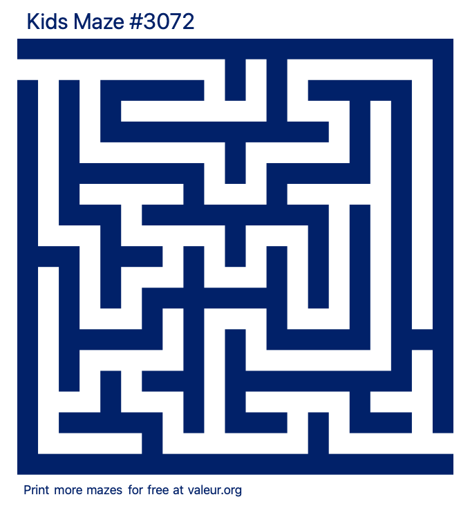 Free Printable Kids Maze number 3072