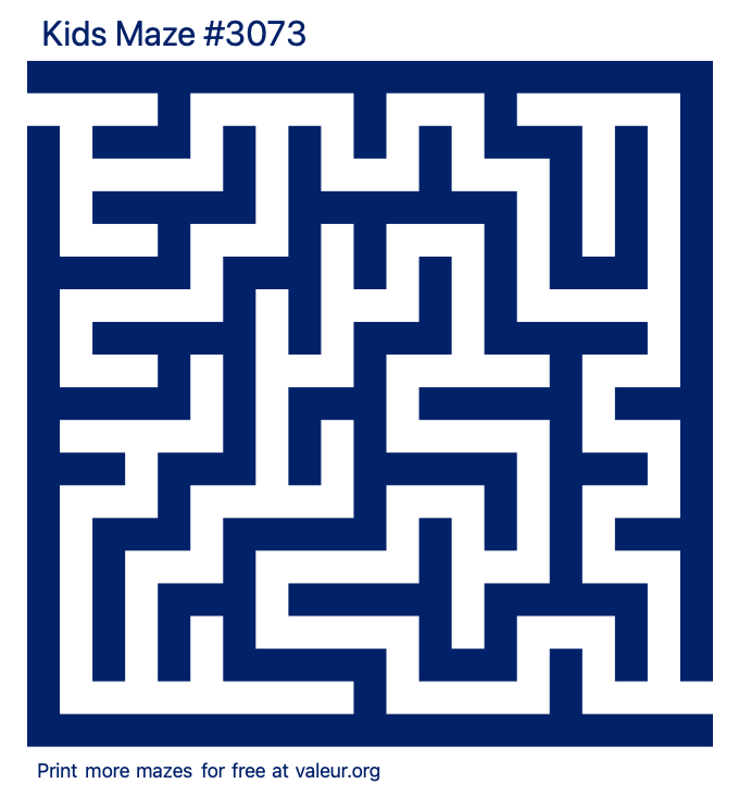 Free Printable Kids Maze number 3073