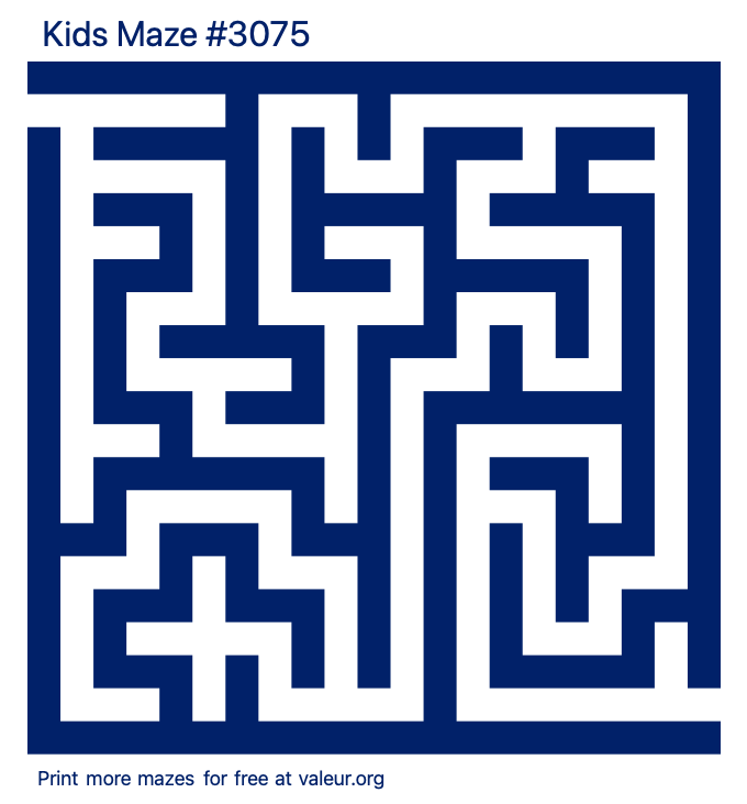 Free Printable Kids Maze number 3075