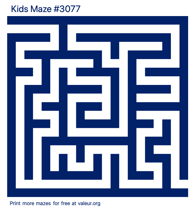 Free Printable Kids Maze number 3077