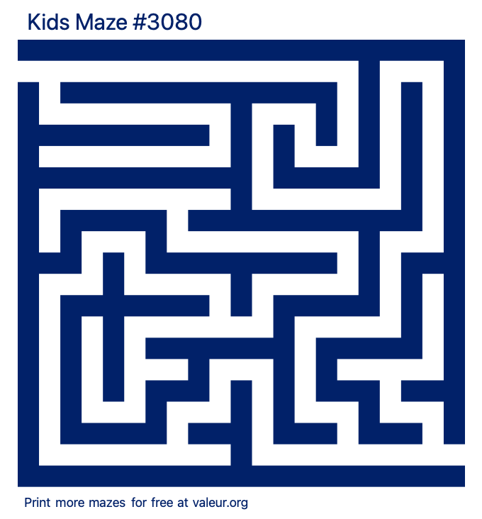 Free Printable Kids Maze number 3080