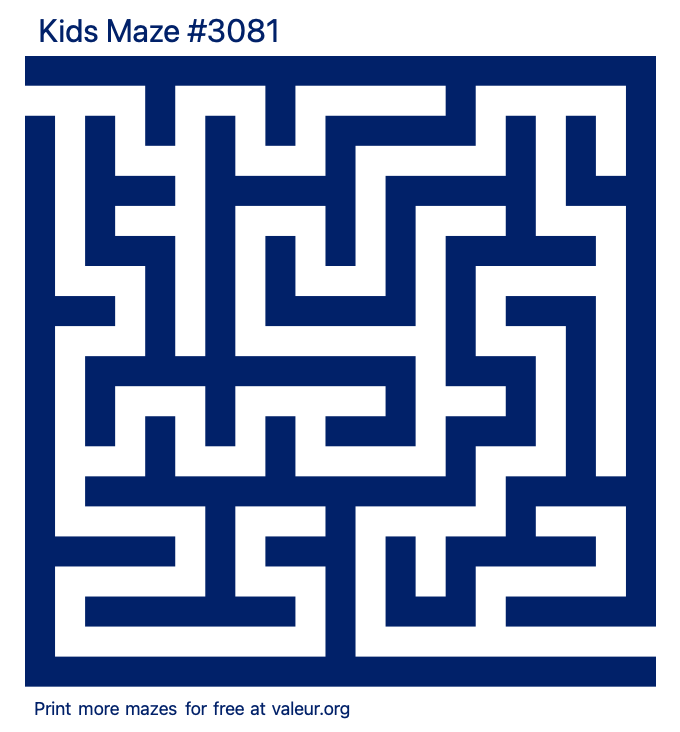 Free Printable Kids Maze number 3081