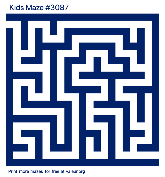 Free Printable Kids Maze number 3087