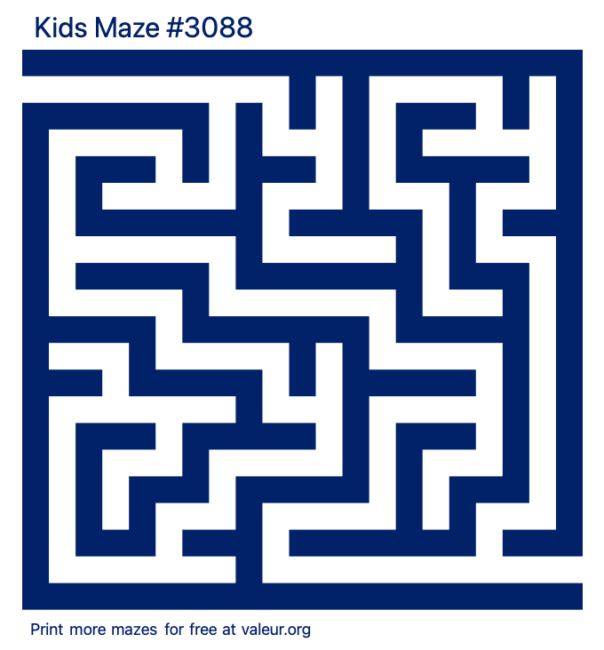 Free Printable Kids Maze number 3088