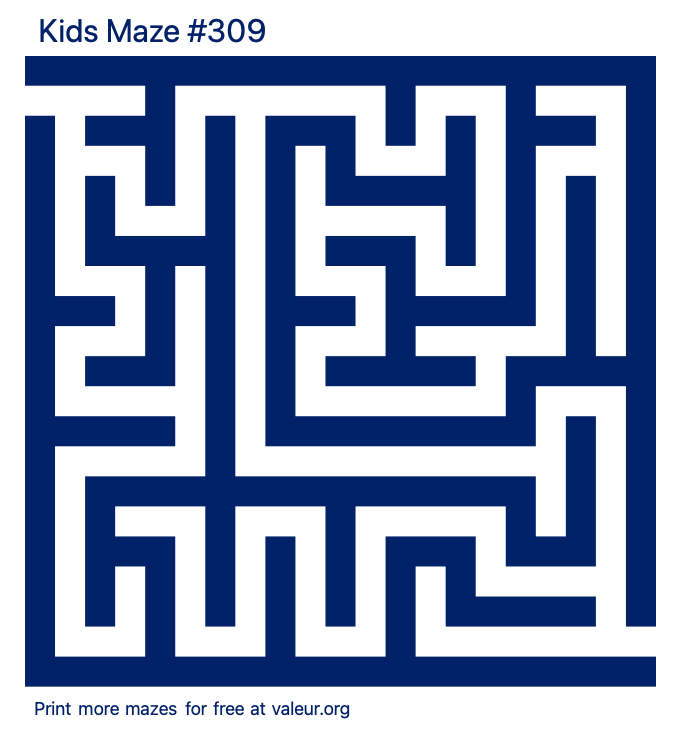 Free Printable Kids Maze number 309