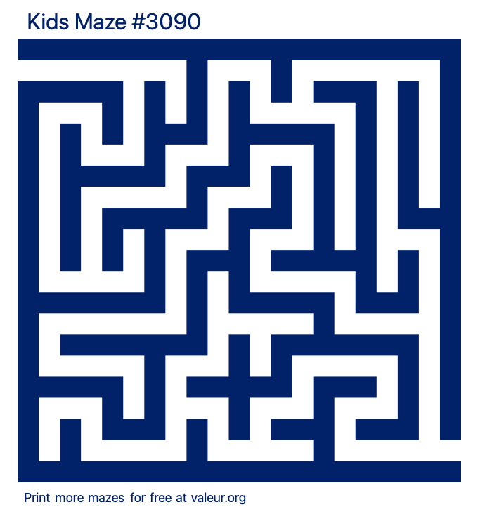 Free Printable Kids Maze number 3090