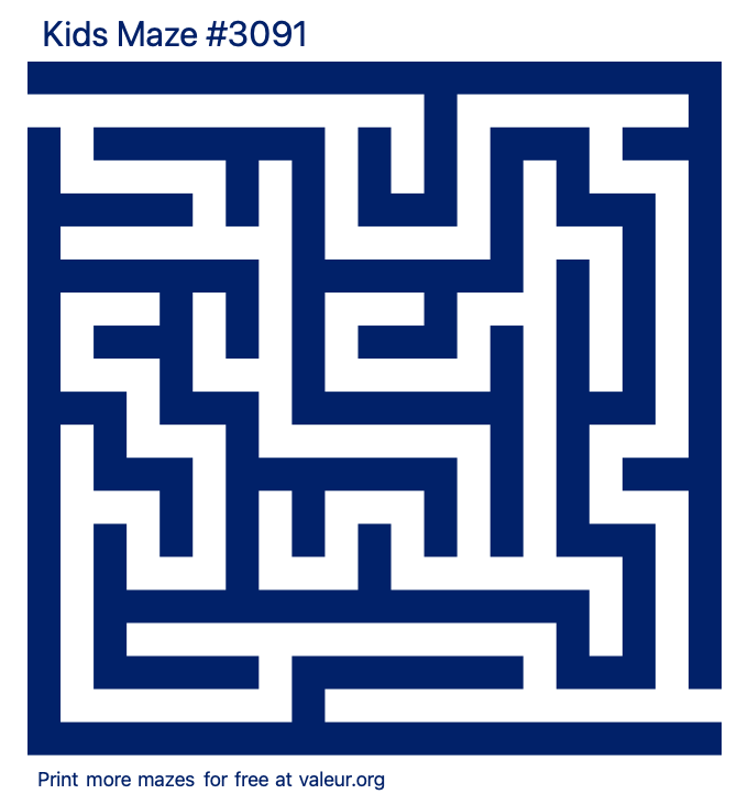 Free Printable Kids Maze number 3091