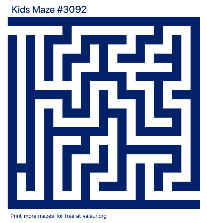 Free Printable Kids Maze number 3092