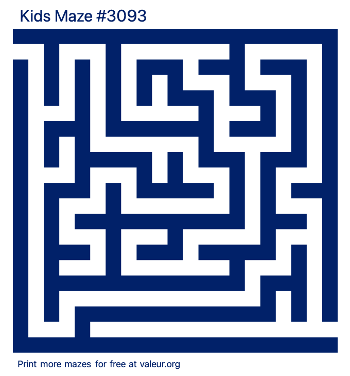 Free Printable Kids Maze number 3093