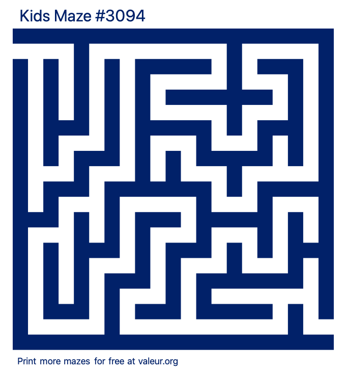 Free Printable Kids Maze number 3094